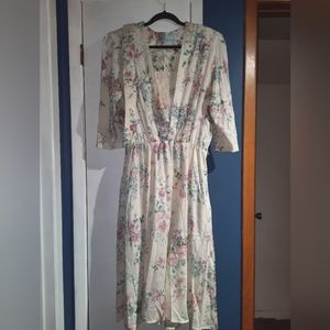 Vintage Meryl Fashions Ltd floral dress with belt